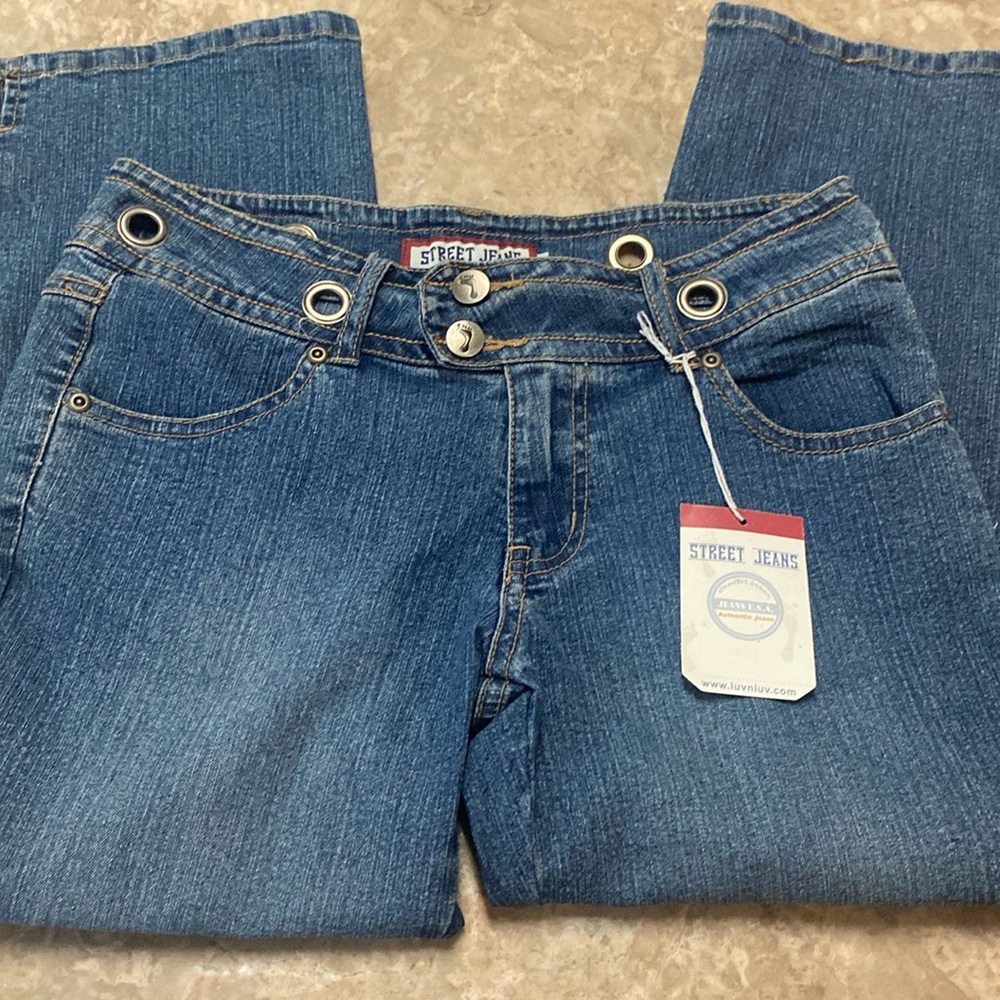 low rise straight street jeans